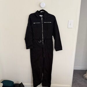 Top Shop Black Zip-Up Jumpsuit
